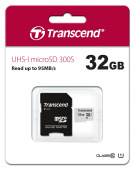 Карта памяти Transcend 300S micro SDHC Card U1 UHS-I 32GB (95Mb/s. 400x), class 10 U1
